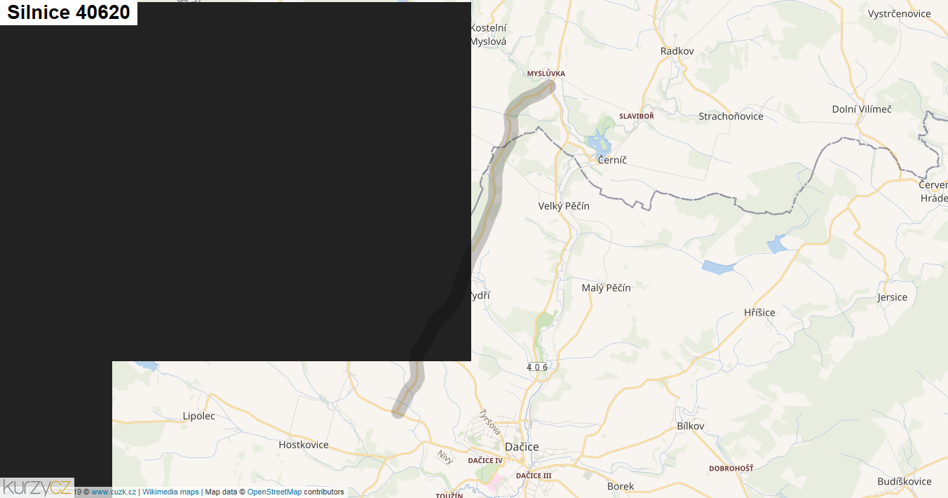 Silnice 40620 - mapa Silnice 40620