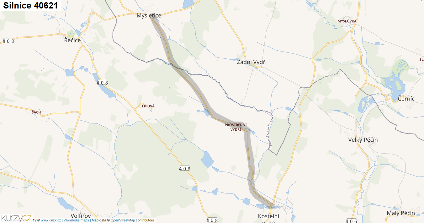 Silnice 40621 - mapa Silnice 40621
