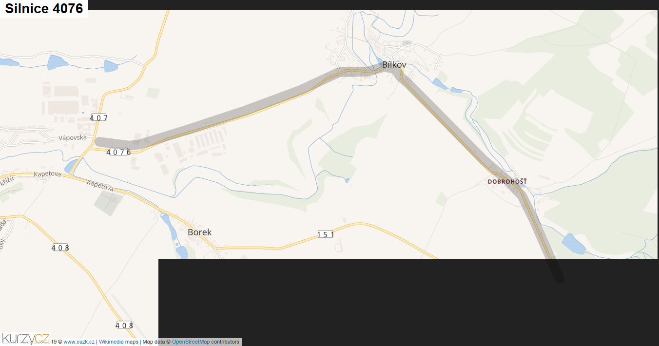 Silnice 4076 - mapa Silnice 4076