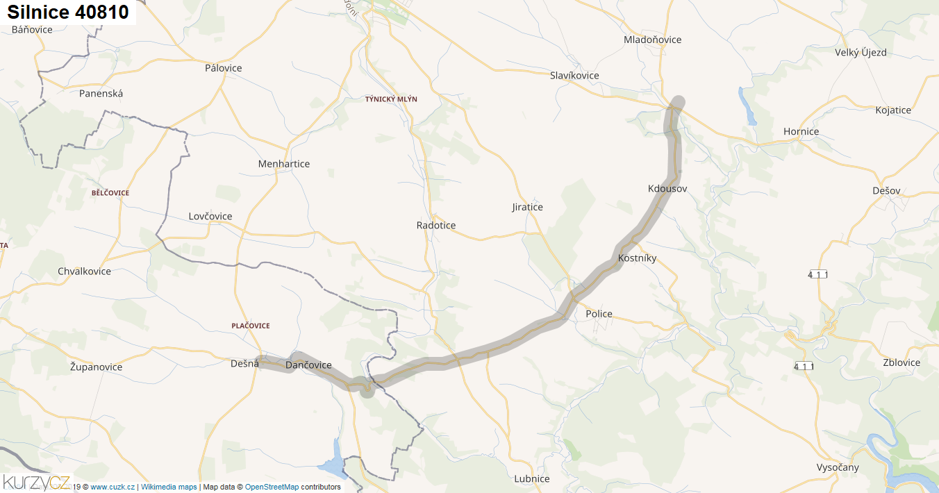 Silnice 40810 - mapa Silnice 40810