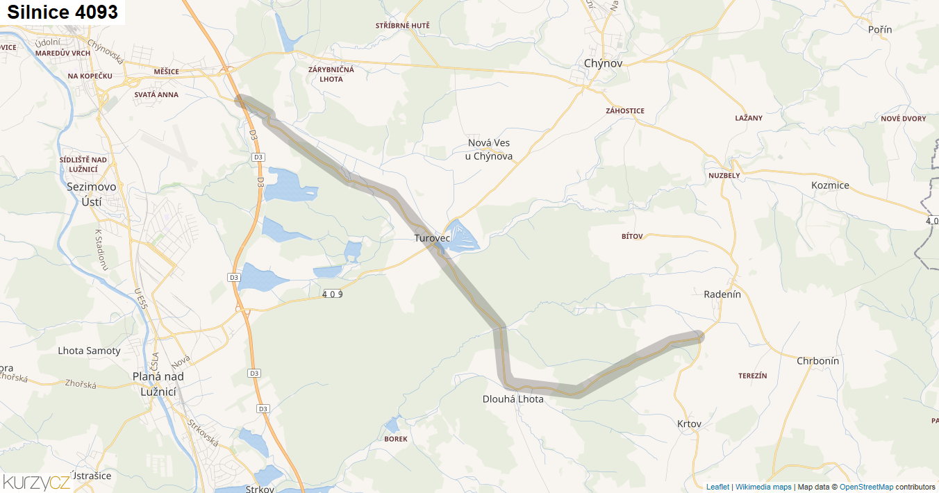 Silnice 4093 - mapa Silnice 4093
