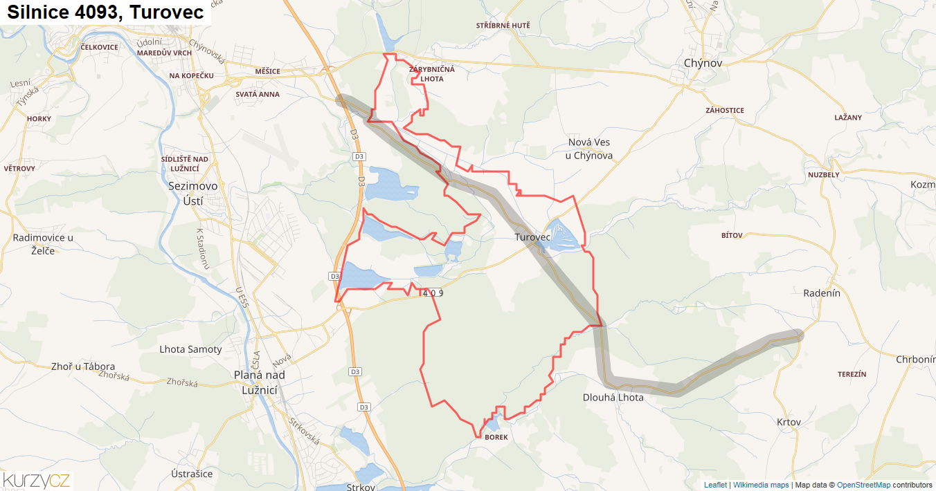 Turovec, Silnice 4093 - Mapa