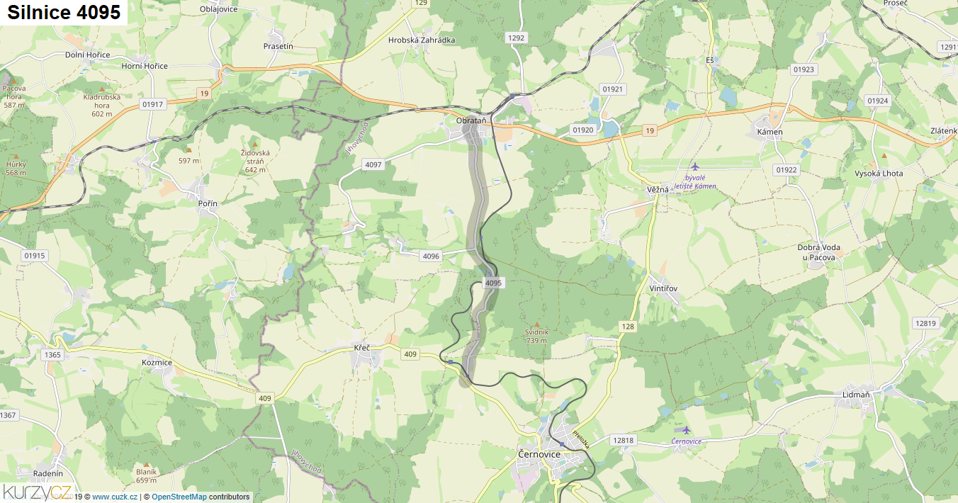 Silnice 4095 - mapa Silnice 4095