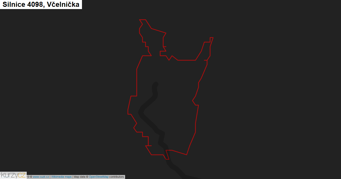 Včelnička, Silnice 4098 - Mapa