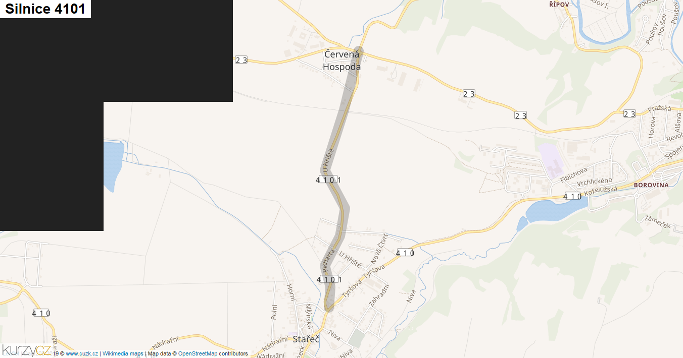 Silnice 4101 - mapa Silnice 4101