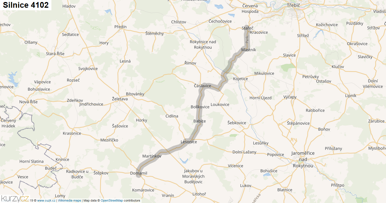 Silnice 4102 - mapa Silnice 4102