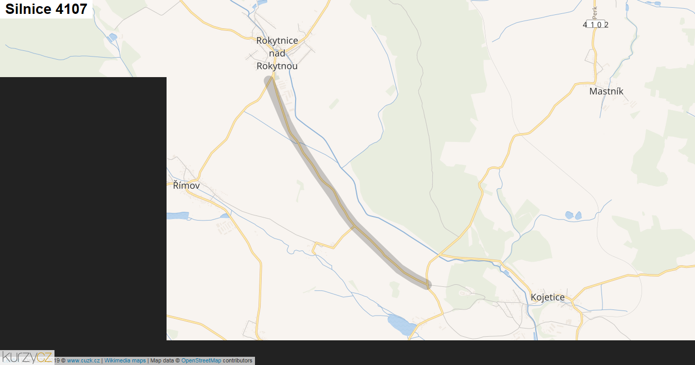 Silnice 4107 - mapa Silnice 4107