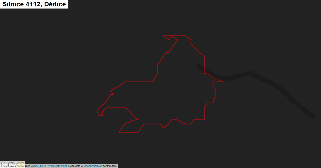 Dědice, Silnice 4112 - Mapa