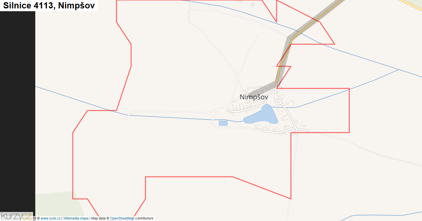 Nimpšov, Silnice 4113 - Mapa
