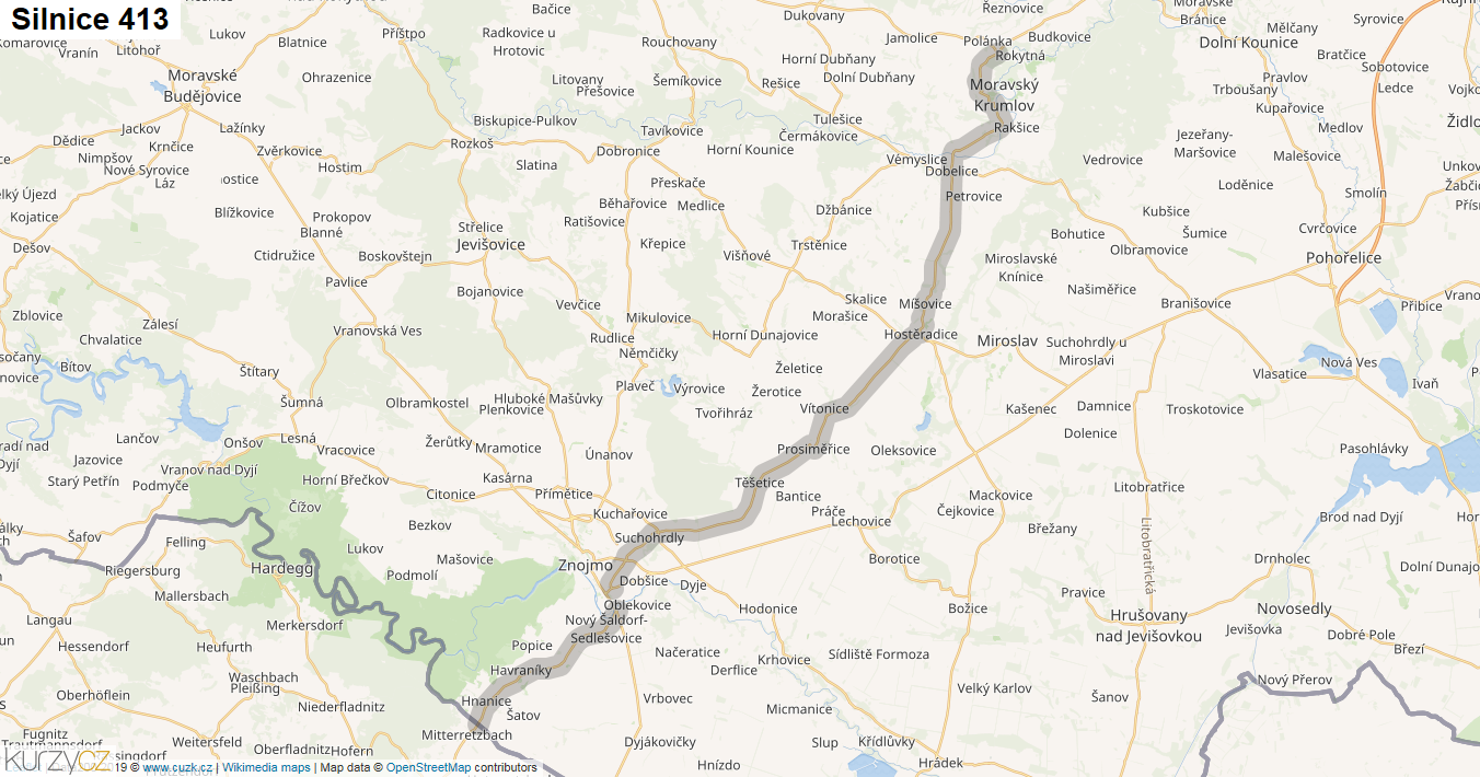 Silnice 413 - mapa Silnice 413
