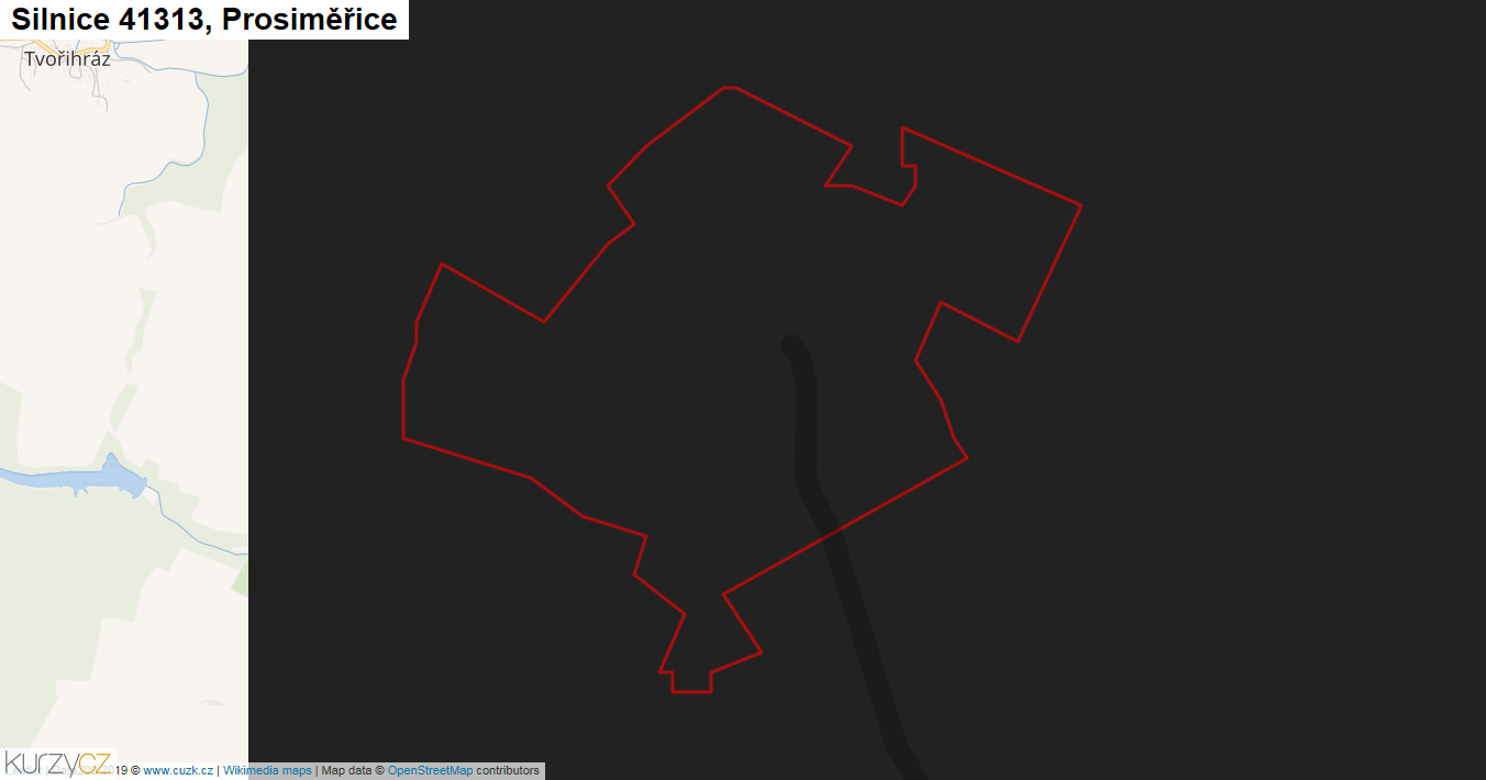 Prosiměřice, Silnice 41313 - Mapa