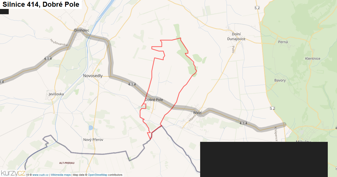 Dobré Pole, Silnice 414 - Mapa