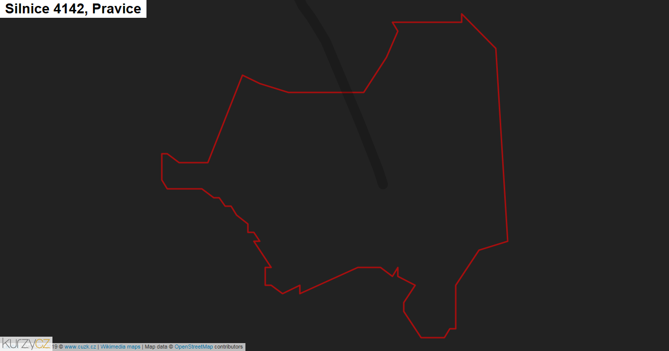 Pravice, Silnice 4142 - Mapa