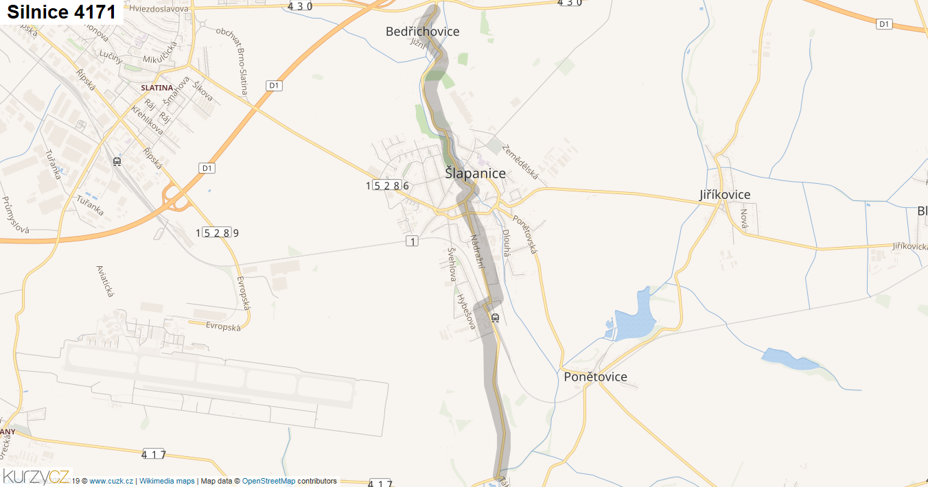Silnice 4171 - mapa Silnice 4171