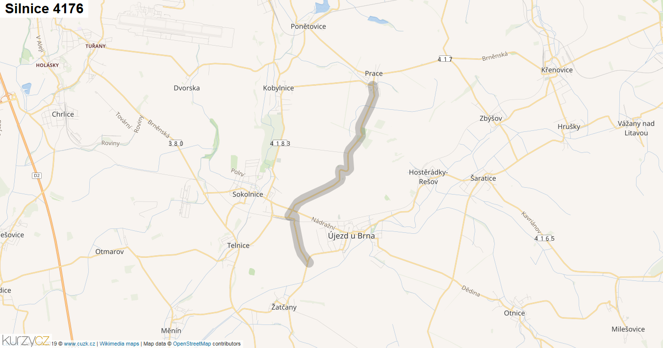 Silnice 4176 - mapa Silnice 4176