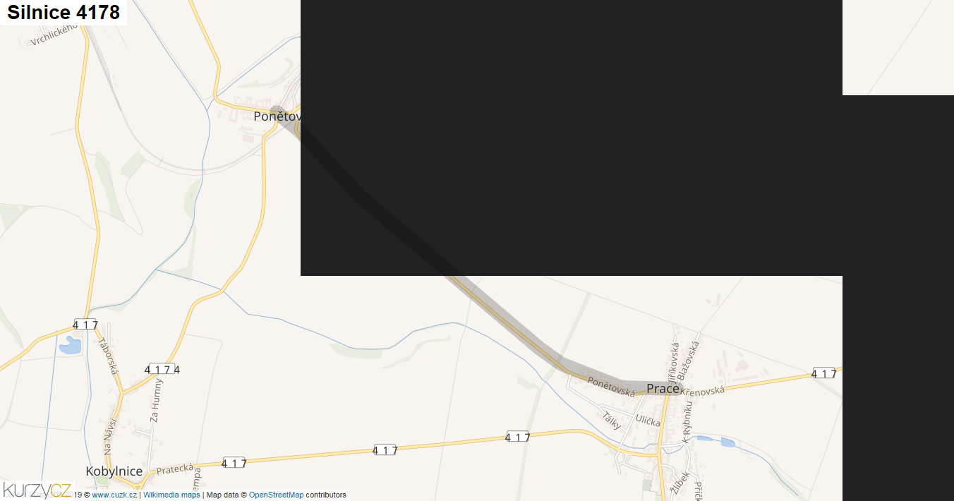 Silnice 4178 - mapa Silnice 4178