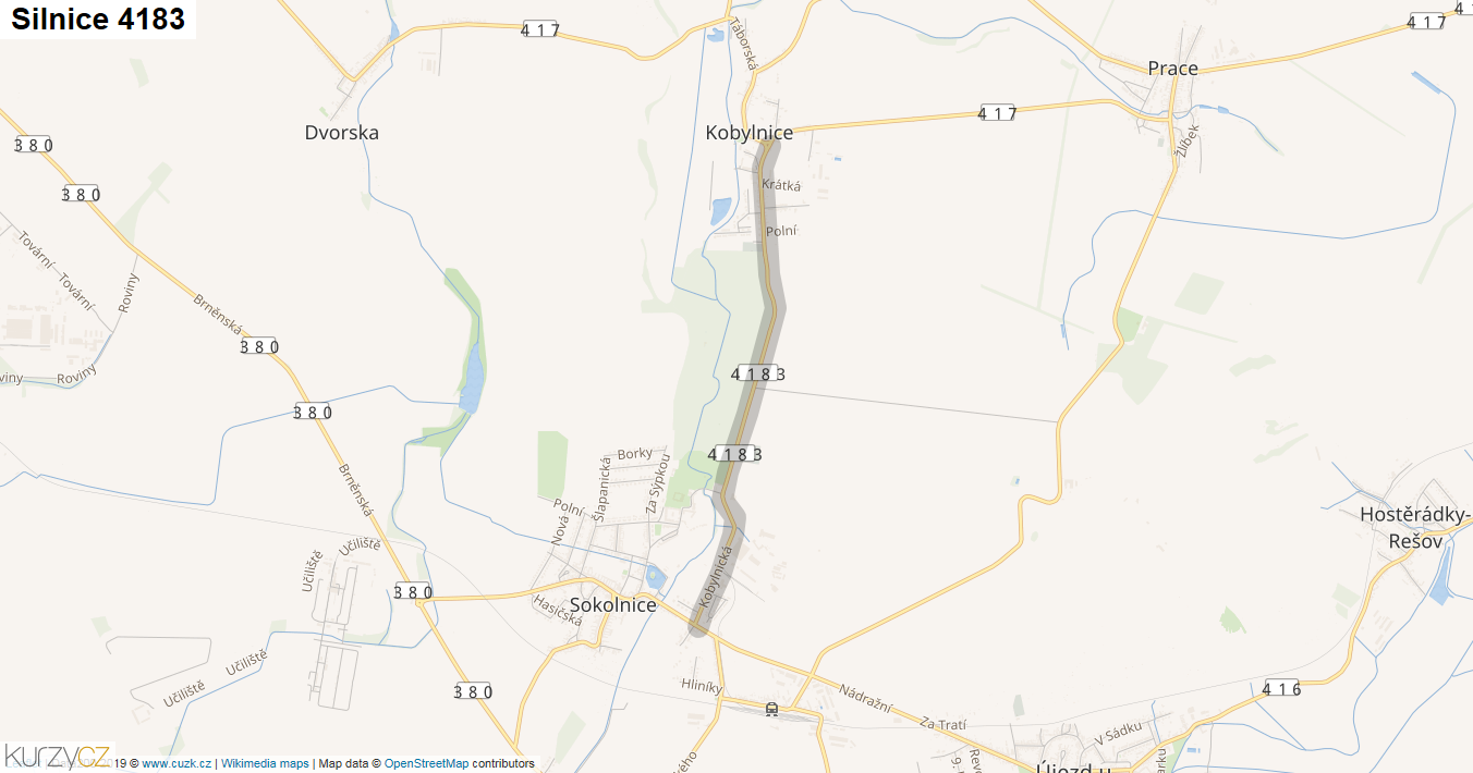 Silnice 4183 - mapa Silnice 4183