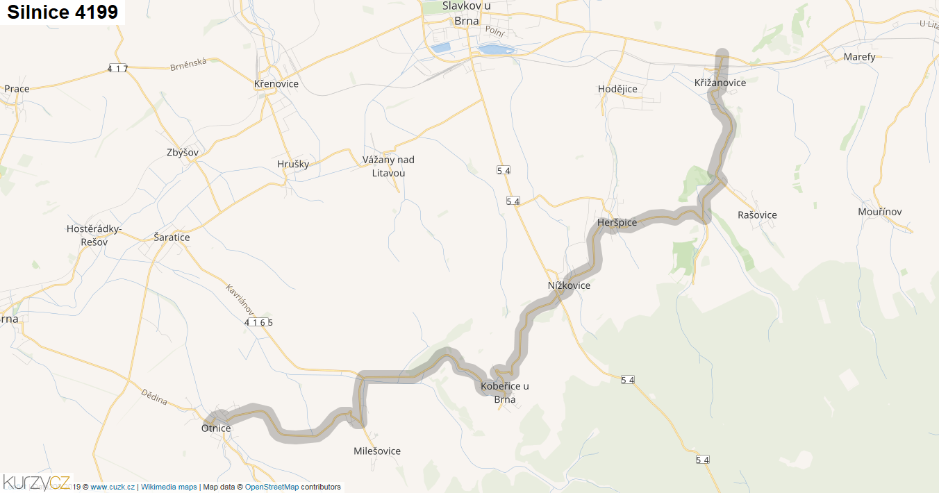Silnice 4199 - mapa Silnice 4199