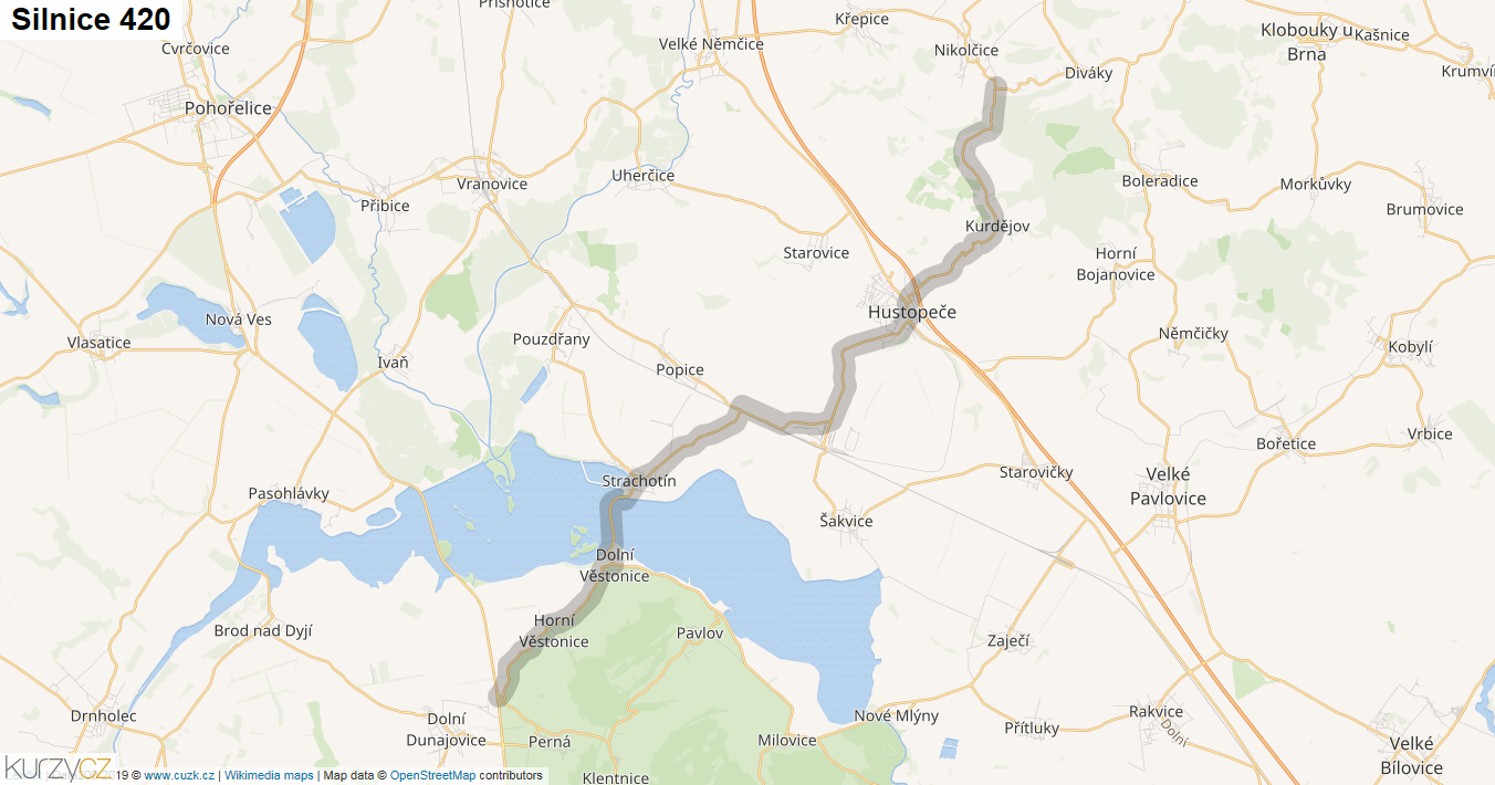 Silnice 420 - mapa Silnice 420