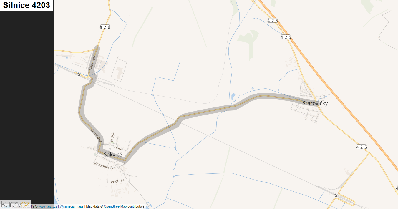 Silnice 4203 - mapa Silnice 4203