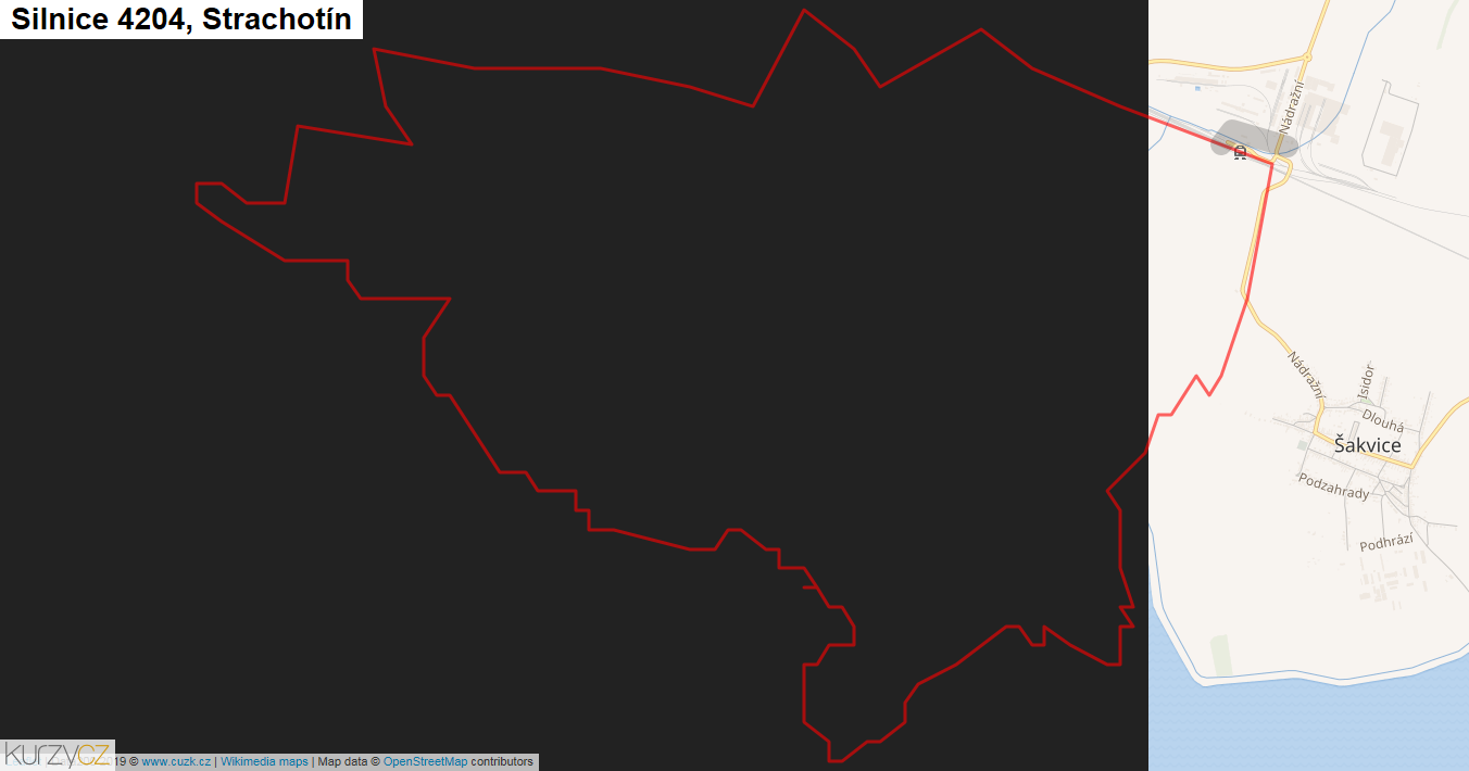 Strachotín, Silnice 4204 - Mapa