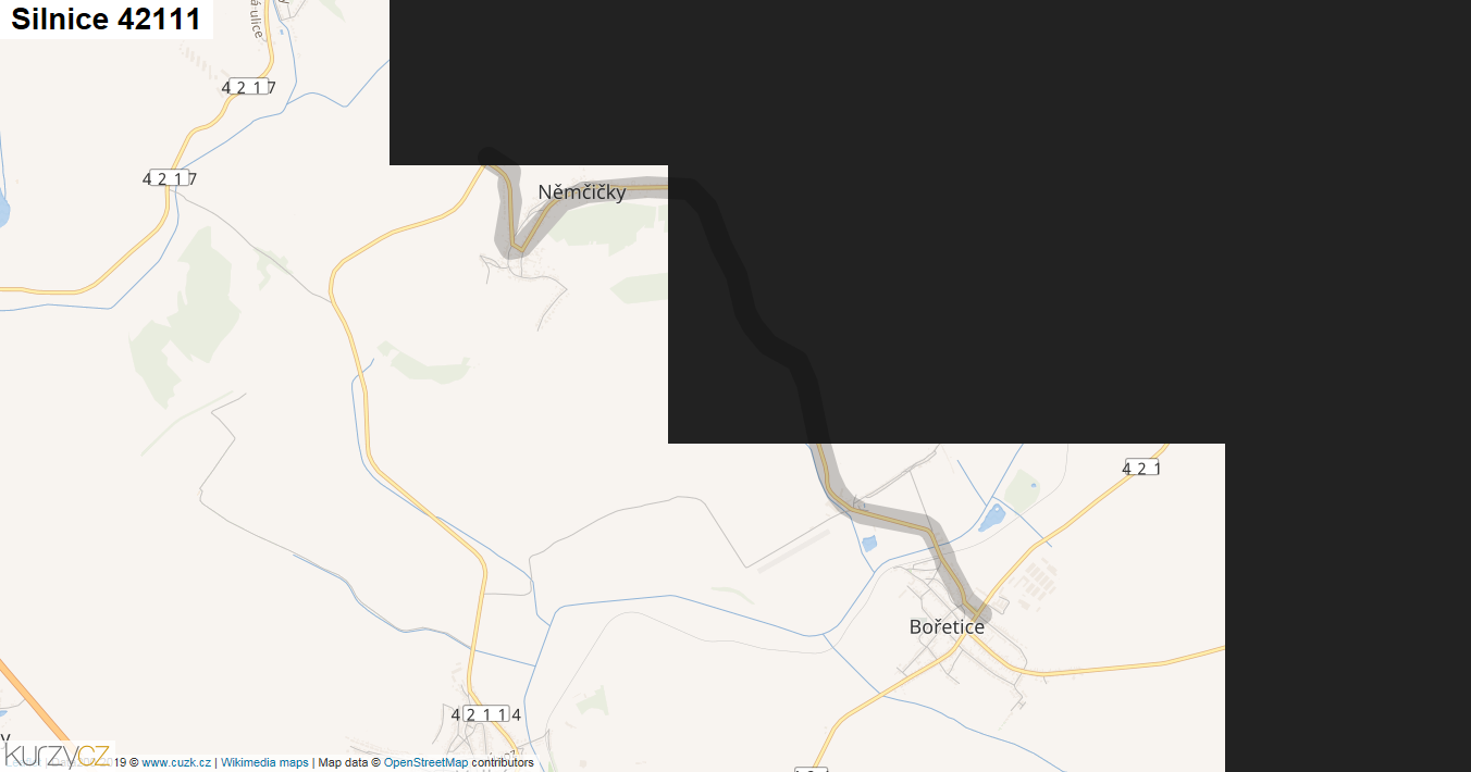 Silnice 42111 - mapa Silnice 42111