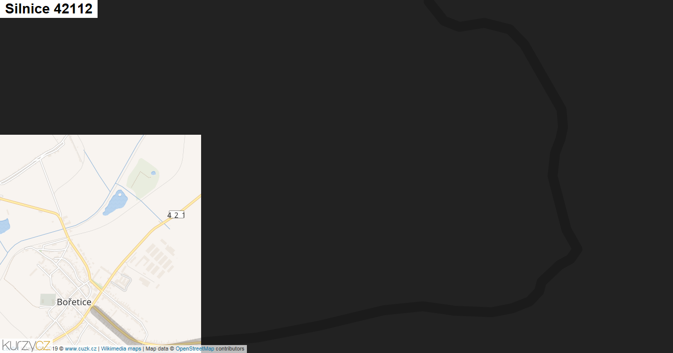 Silnice 42112 - mapa Silnice 42112
