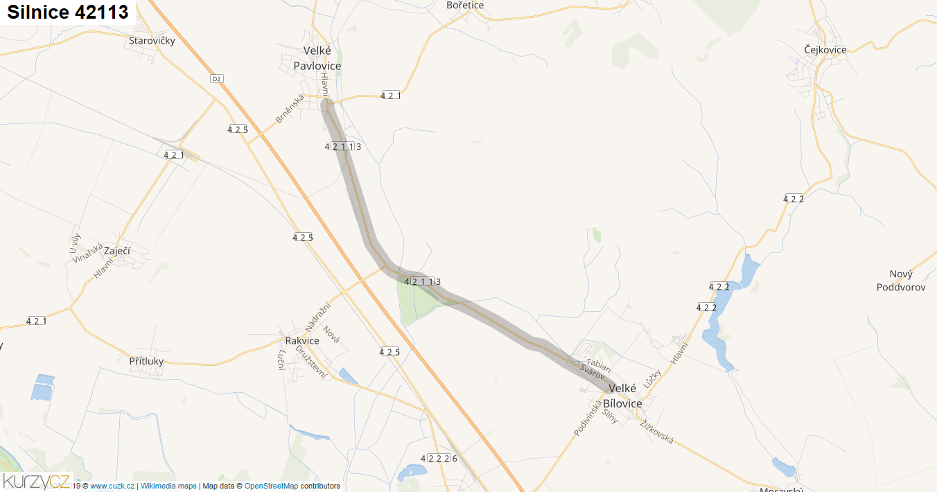 Silnice 42113 - mapa Silnice 42113