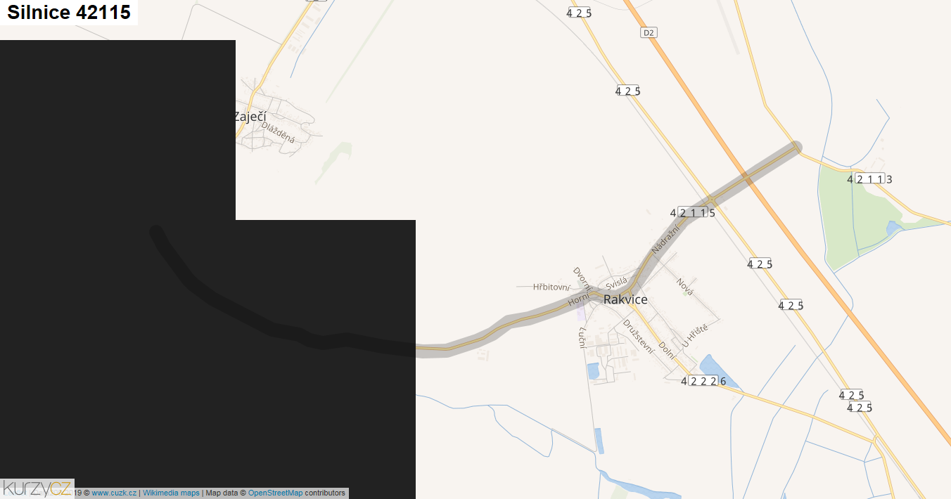 Silnice 42115 - mapa Silnice 42115