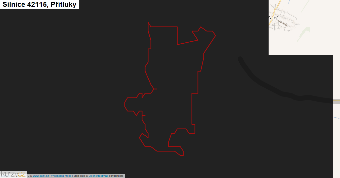 Přítluky, Silnice 42115 - Mapa