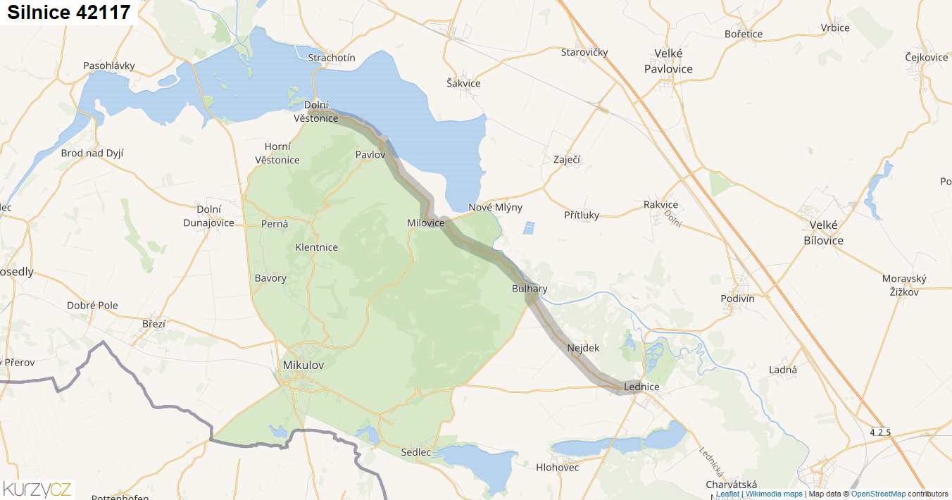 Silnice 42117 - mapa Silnice 42117
