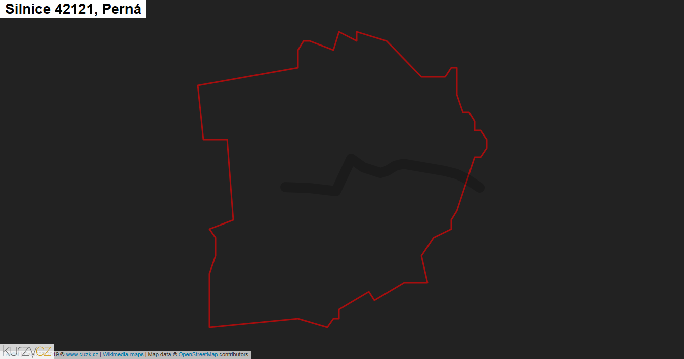Perná, Silnice 42121 - Mapa