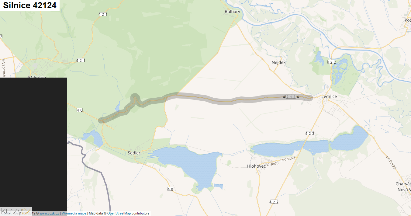 Silnice 42124 - mapa Silnice 42124