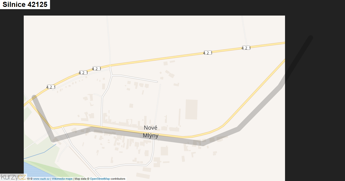 Silnice 42125 - mapa Silnice 42125