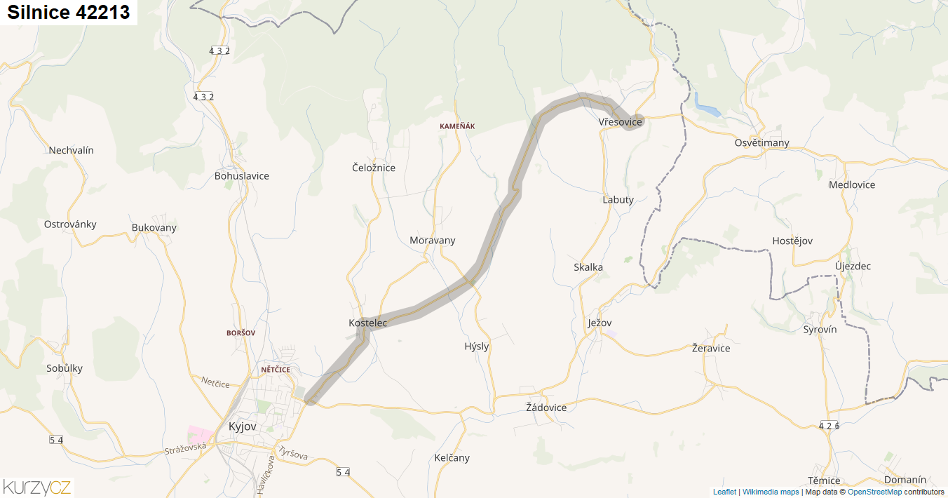 Silnice 42213 - mapa Silnice 42213