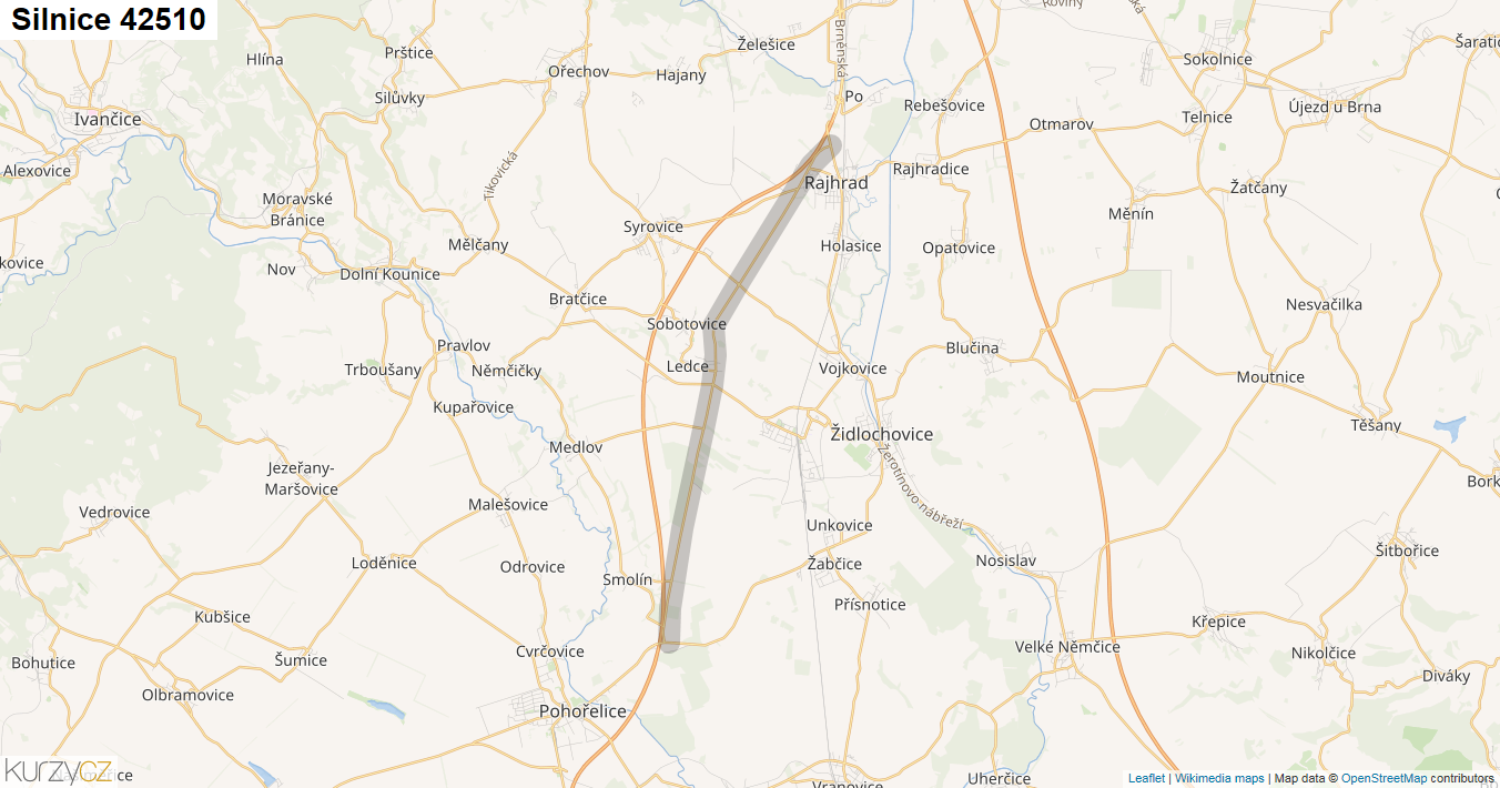 Silnice 42510 - mapa Silnice 42510