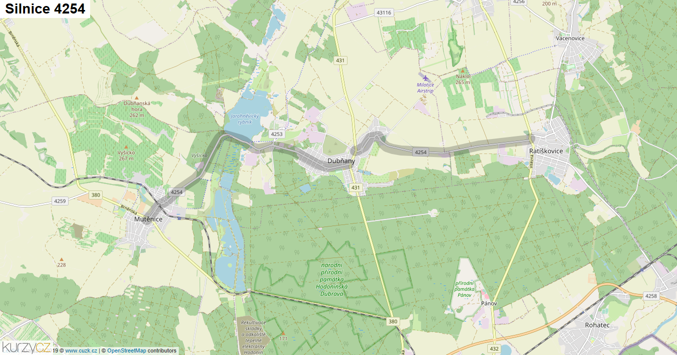 Silnice 4254 - mapa Silnice 4254