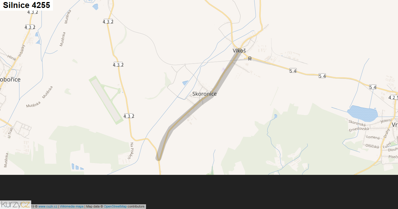Silnice 4255 - mapa Silnice 4255