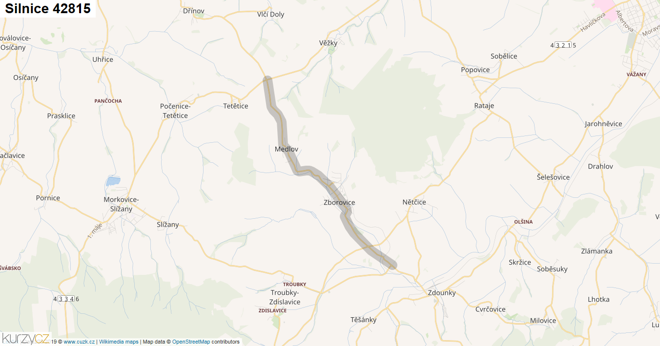 Silnice 42815 - mapa Silnice 42815