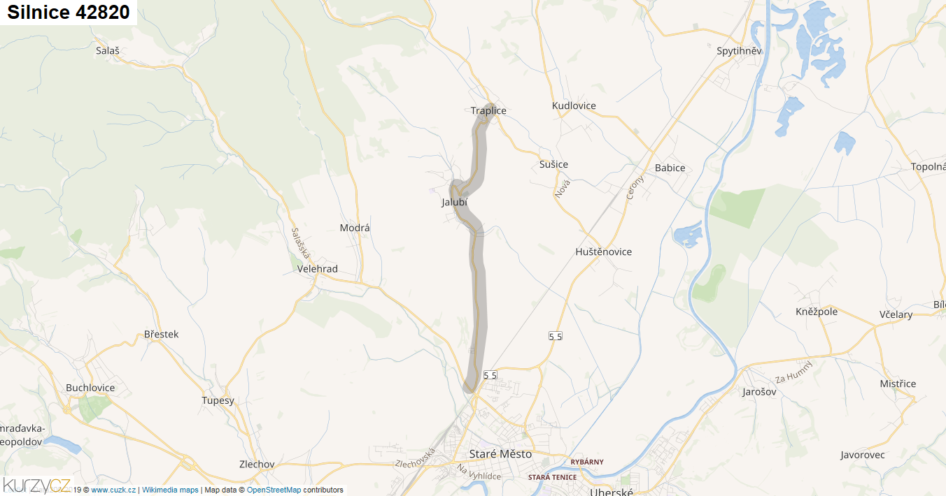 Silnice 42820 - mapa Silnice 42820