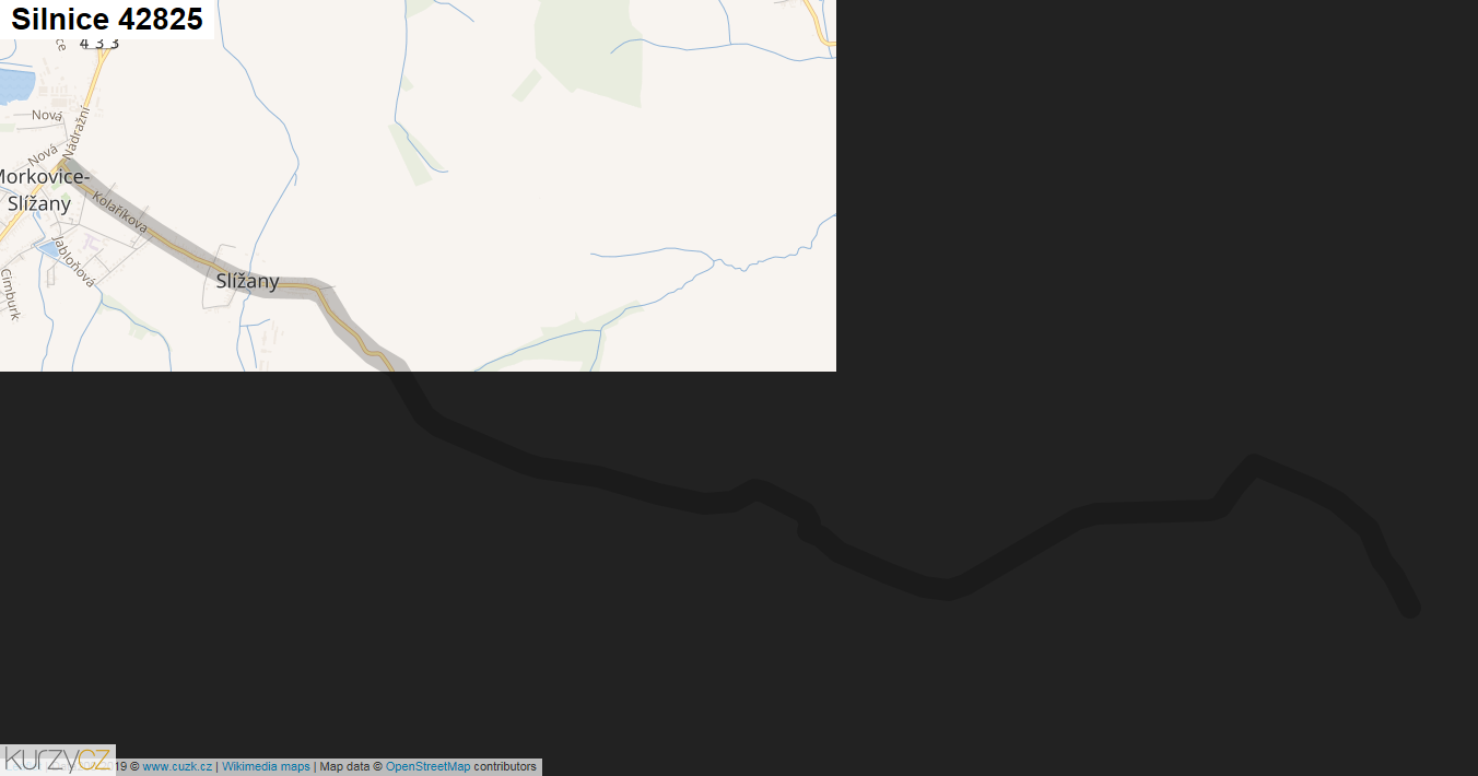 Silnice 42825 - mapa Silnice 42825