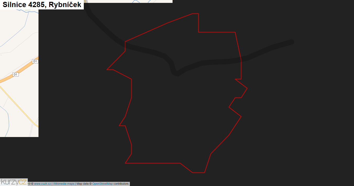 Rybníček, Silnice 4285 - Mapa