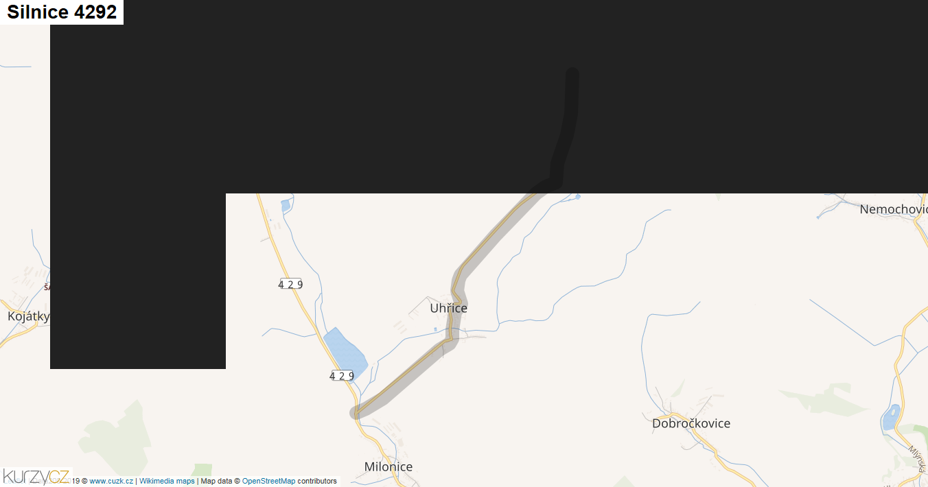 Silnice 4292 - mapa Silnice 4292