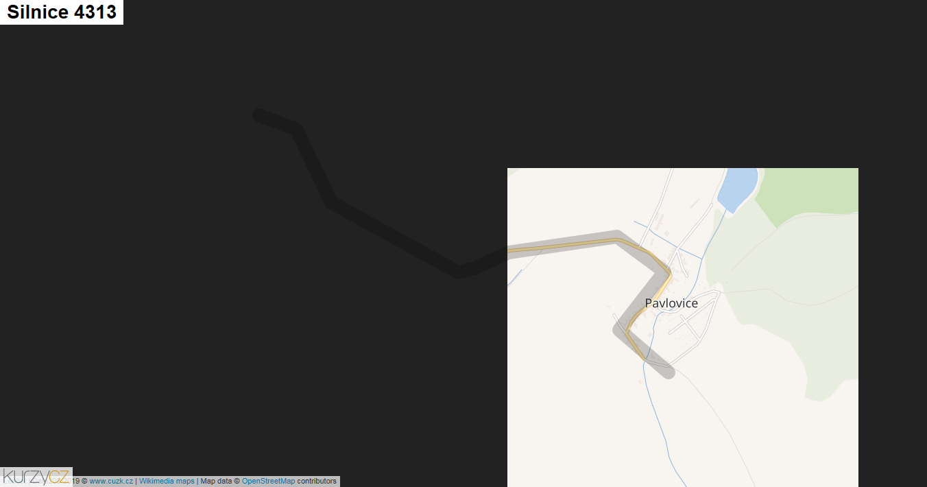 Silnice 4313 - mapa Silnice 4313