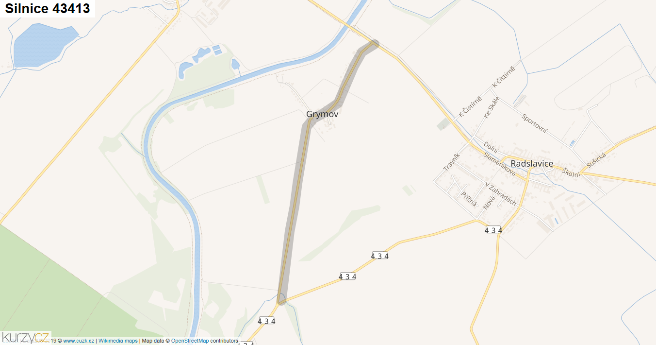 Silnice 43413 - mapa Silnice 43413
