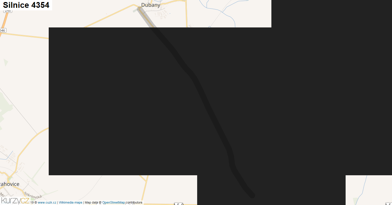 Silnice 4354 - mapa Silnice 4354