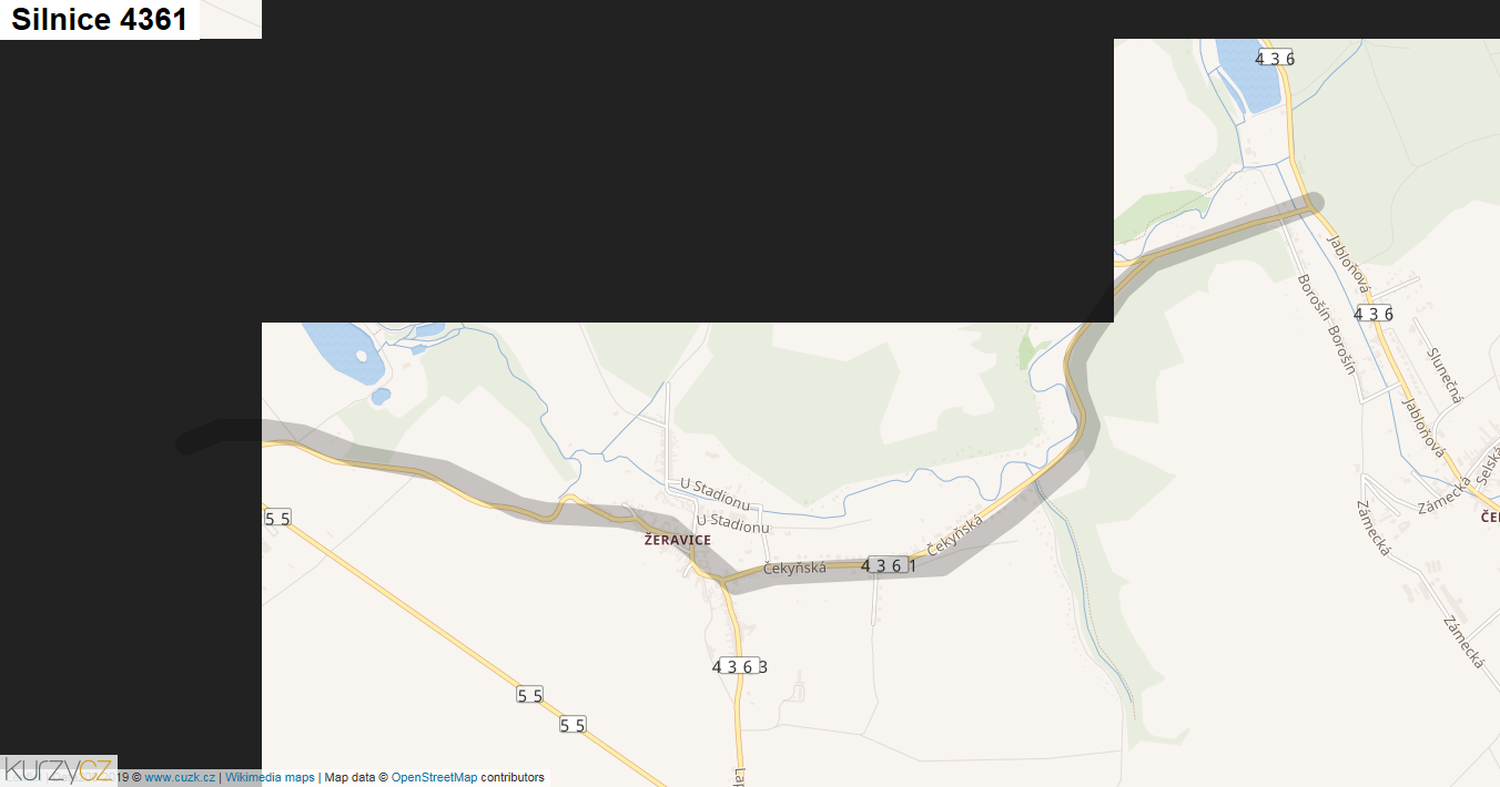 Silnice 4361 - mapa Silnice 4361