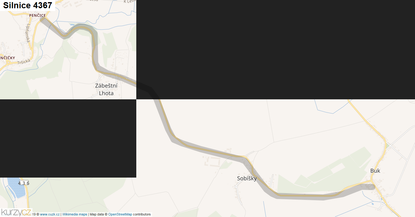 Silnice 4367 - mapa Silnice 4367