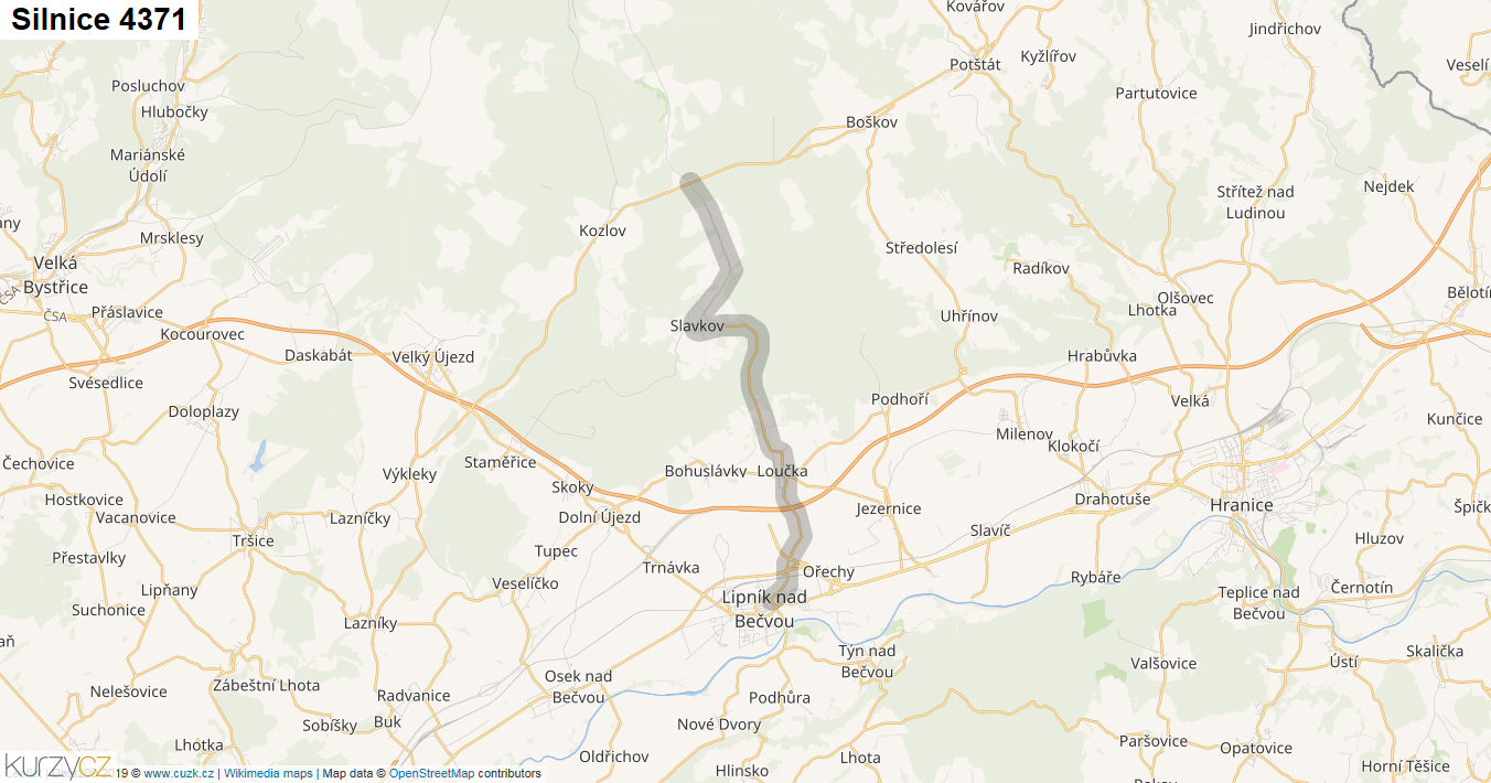 Silnice 4371 - mapa Silnice 4371
