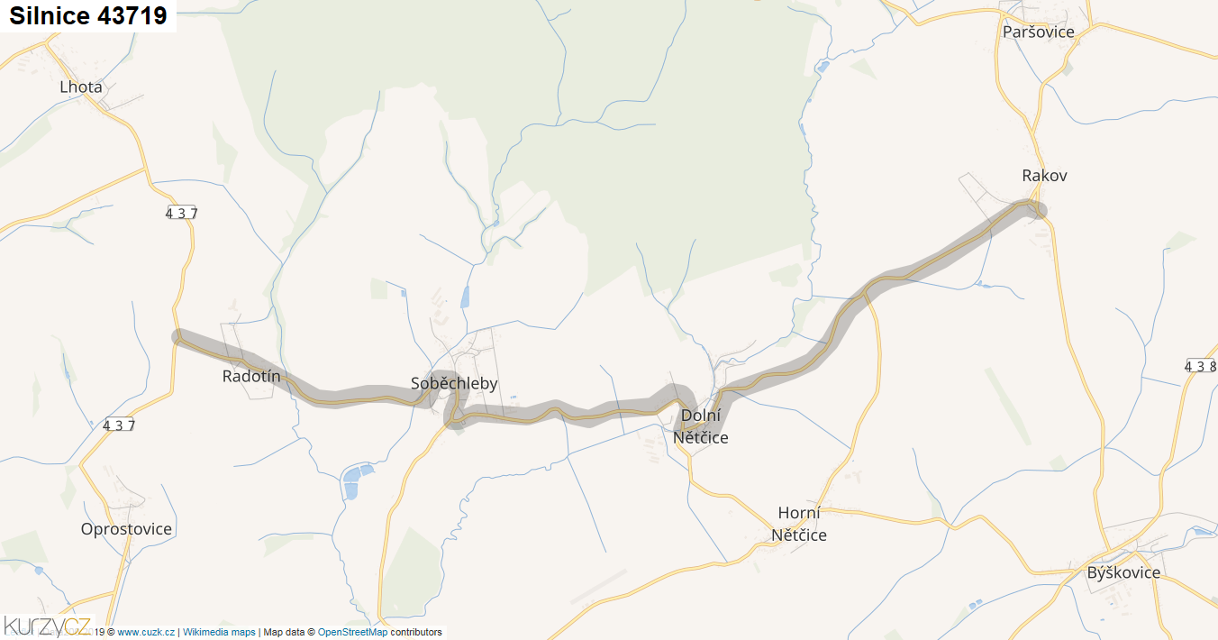 Silnice 43719 - mapa Silnice 43719
